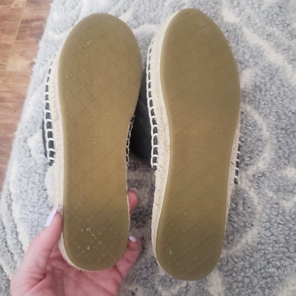 Gucci Marmot Espadrilles size 41 Like US size 9.5 Authentic Black and Go… - Picture 6 of 11